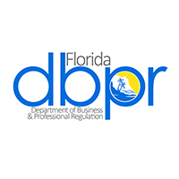 Florida DBPR logo. Depart of Business & professional regulation